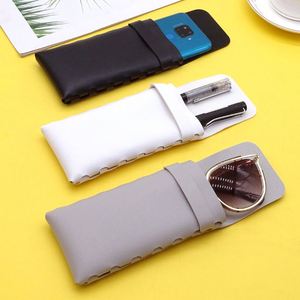 Étui de protection pour lunettes de lecture portable avec logo personnalisé, en cuir PU, pochette pour lunettes, sac de rangement pour lunettes - Product Image 4