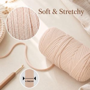 Panier de rangement pour chaussons tricotés à la main, 200G, grand format, élastique, motif teint, avec fil mélangé, pour coussin au crochet et sac de matériel DIY - Product Image 2