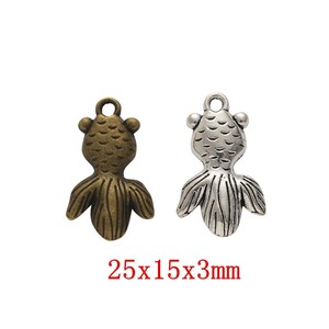 จี้รูปหางปลาทอง ทำจากโลหะผสมสังกะสี สำหรับสร้อยข้อมือธีมตู้ปลา - Product Image 1