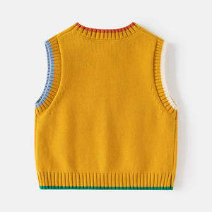 2024 nouveau gilet en laine à la mode pour enfants bébé <span class=keywords><strong>pull</strong></span> <span class=keywords><strong>sans</strong></span> manches avec dessin animé ours motif col rond hiver <span class=keywords><strong>pull</strong></span> pour garçons en gros - Product Image 3