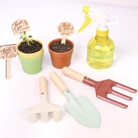 Juego de Herramientas de Jardín de Madera para Niños, Juego de Imitación de Cultivo, Juego Educativo de Madera para Niños al Aire Libre