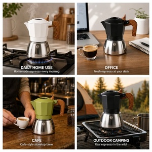 Cafetera Moka Portátil Kingze OEM Mini de 100 ml con Doble Válvula, Cafetera Espresso para Hogar, Oficina y Camping, Compatible con Inducción - Product Image 6