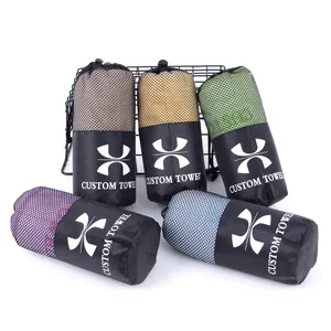 Wholesale Microfiber Sport Gym Towel With Logo Custom 400gsm Travel Camping Yoga Fitness Workout Towel