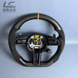 Volant sport en cuir de haute qualité personnalisé à <span class=keywords><strong>4</strong></span> branches de 35 mm avec poignée, compatible <span class=keywords><strong>Porsche</strong></span> 911 Cayman PANAMERA (971), fonction chauffante - Product Image 4