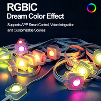 Lampes LED RGBW DC24V étanches IP67 pour extérieur, mur et corniche, avec contrôle WiFi pour fêtes et Halloween