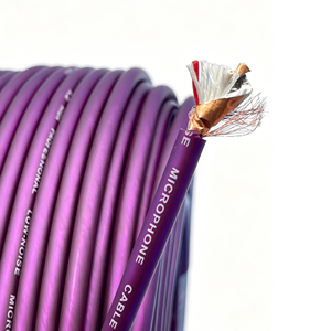 สายสัญญาณเสียงระดับมืออาชีพแบบป้องกันสองชั้น สาย PVC สีม่วง 24AWG แบบแกนคู่ HI-FI สำหรับไมโครโฟน กีตาร์ มิกเซอร์ ความยาว <span class=keywords><strong>90</strong></span> เมตร หัวต่อ XLR <span class=keywords><strong>RCA</strong></span> - Product Image 1