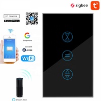 SLS US Standard Zigbee interrupteur de rideau intelligent 10A Max courant verre écran tactile volet roulant électrique pour télécommande Tuya