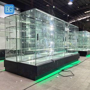 Vitrine de magasin en verre trempé avec éclairage LED, comptoir, unité verrouillable, <span class=keywords><strong>porte</strong></span> <span class=keywords><strong>coulissante</strong></span>, design moderne, équipement d'exposition de magasin - Product Image 1