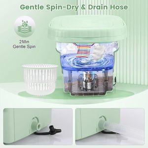 Portable Electric Household Washing Machine 9L Upgraded Version Foldable <b>Stacked</b> Washer/Dryer with Spin Basket 3 Cleaning Modes - Product Image 3