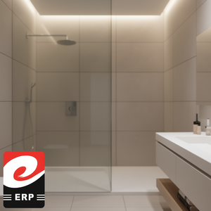 Pommeau de douche circulaire Erp en aluminium finition chrome, diamètre 180 mm, robinet de douche pour salle de bain - Product Image 2