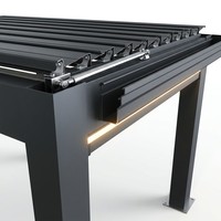 Auvent de luxe pour l'extérieur, auvent de terrasse, auvent imperméable, gazebo électrique, pergola bioclimatique à lames orientables en aluminium