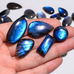 Piedras Preciosas Sueltas de Labradorita Natural, Formas Mixtas, Corte Pera Azul Pulido, para Joyería - Product Image 4