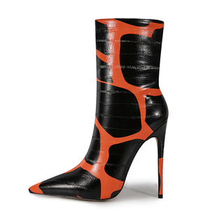 Botines Cortos de Tacón Alto con Punta en Pico y Cierre Lateral para Mujer, Estilo Sexy y Artístico - Product Image 2
