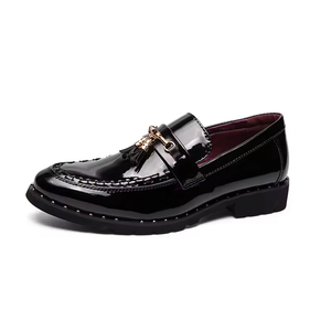Chaussures Oxford en cuir véritable pour hommes, style 2025, à lacets, à franges, à bout carré, style britannique, formelles, pour le travail, toujours tendance - Product Image 6
