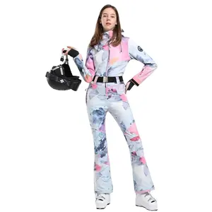 nordic ski winter windproof unisex ski suit for combinaison de femme ski alpine wear with baggy pocket snow zipper sportswear