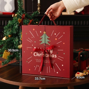 Kotak Kalender Hitung Mundur Natal Kustom dengan Pintu Ganda, Pita Satin, Desain Pohon, Kotak Kejutan Mainan, Grosir - Product Image 4