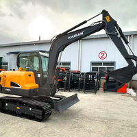 Mini-pelles compactes 5t 6 tonnes, excavatrices sur chenilles avec accessoires de godet