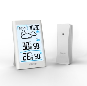 Stasiun Cuaca Digital Elektrik BALDR B0341 Termometer Higrometer Dalam/Luar Ruangan Prakiraan Cuaca Nirkabel Dinding Ruang Tamu - Product Image 1