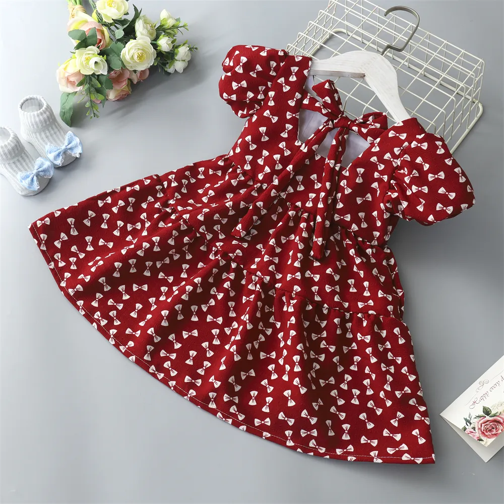 Casual Floral Dress Cotton Princess Dress Print New Arrival Latest Design Summer Lapel Girl Sleeveless Baby Quantity OEM Ball