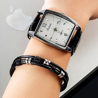 Produk Promosi Jam Tangan Pria Mewah Gelang Fashion Arloji Quartz Perhiasan Set Hadiah untuk Hari Ayah