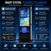 Tótem para Pantalla Digital de 55, 65 y 75 Pulgadas, Pantalla LCD para Exteriores de 2500 Nits, Resistente al Agua, Reproductor de Publicidad 4K con Soporte de Pie