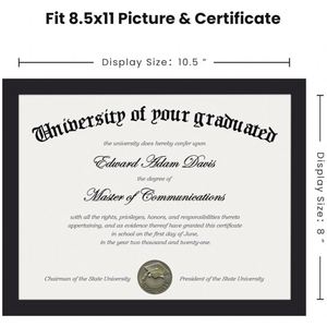 Cadre de diplôme professionnel en acajou 8,5x11, porte-certificat en bois grainé résistant à l'humidité pour mur de bureau ou galerie - Product Image 2