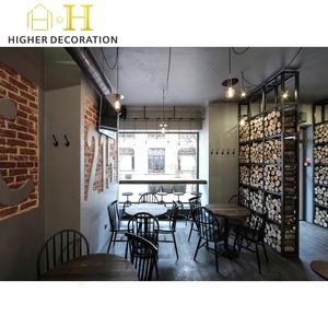 Décoration de café vintage avec vitrine en bois présentoir présentoir pour mettre des <span class=keywords><strong>perles</strong></span> de café et des tasses avec lumière LED - Product Image 3