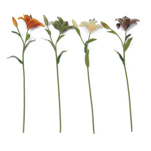 <span class=keywords><strong>Fiori</strong></span> Artificiali di Giglio in <span class=keywords><strong>Vaso</strong></span>, Effetto Realistico, Arancioni, Composizioni di <span class=keywords><strong>Fiori</strong></span> Finti in Seta per Autunno, Centrotavola Decorativo per Casa - Product Image 5