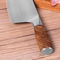Couteau à viande chinois vintage de 8 pouces en acier inoxydable avec manche en palissandre pour la boucherie de cuisine industrielle