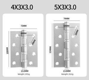 Bản lề cửa bằng thép không gỉ 304 có thể tùy chỉnh, phụ kiện phần cứng đồ gỗ bền bỉ, lắp đặt dễ dàng, bản lề âm hiện đại 2mm - Product Image 2