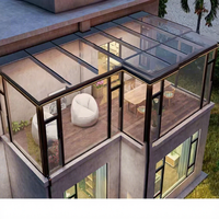 Véranda en aluminium pour balcon |   Serre en verre à économie d'énergie avec double vitrage isolant pour les maisons du Royaume-Uni et d'Europe