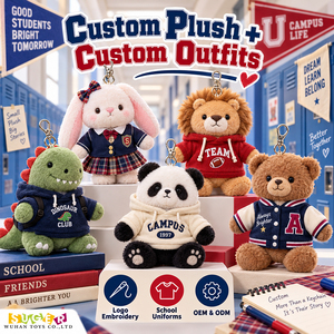 Meilleures ventes : Porte-clés personnalisés en forme d'animaux en peluche avec uniformes sur mesure, cadeaux d'esprit scolaire pour équipes, clubs et collectes <span class=keywords><strong>de</strong></span> fonds - Product Image 1