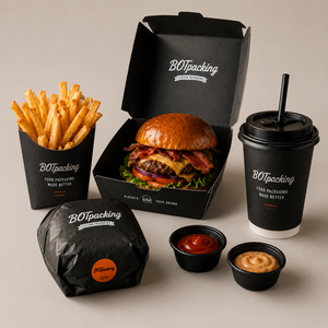 Cajas de Papel para Hamburguesas Francesas con Logotipo Personalizado, Cajas de Embalaje para Comida para Llevar, Aptas para Alimentos - Product Image 6
