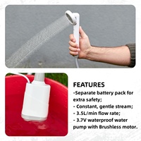 Douche portable pour le camping avec sac de luxe, batterie séparée avec éclairage, douche de camping pour le bain en plein air