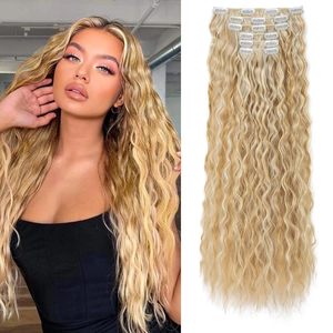 Extensiones de Cabello Humano, Peluca Larga y Rizada, Juego de Seis Piezas, Volumen Natural sin Costuras, para Cualquier Forma de Rostro - Product Image 1