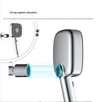 Pommeau de douche carré magnétique à 4 jets avec tuyau de 60 pouces et support, pulvérisateur de bain mural dissimulé pour salle de bain domestique