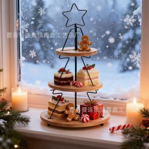 Creative Christmas Tree Shaped 3 Tier Cake Stand Dessert <b>Plate</b> For Holiday Party Display - Product Image 1