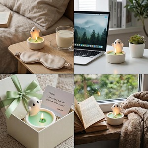 Ceramic Ghost <b>Candle</b> <b>Holder</b> Nordic Cartoon Tea Light Jar Halloween Table Decor Home Decor - Product Image 2