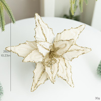 26CM Fleece Weihnachtsbaum-Dekoration Blumen Umweltfreundliche Langlebige Weihnachtsparty Feiertagsdekoration Blume Romantische Ornamente