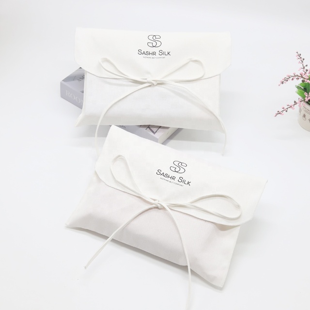 White Cotton Envelope Jewelry Pouch