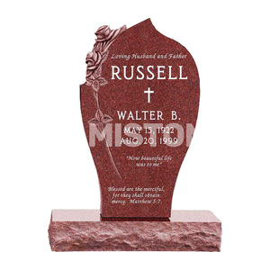 <span class=keywords><strong>Pierre</strong></span> <span class=keywords><strong>tombale</strong></span> et monument commémoratif verticaux Samistone en granit noir américain moderne, poli, avec sculpture florale Olive Rose, pour cimetière - Product Image 4