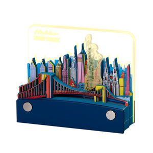 Bloc-notes 3D personnalisé, bloc-notes adhésif, calendrier quotidien, décoration de bureau, bâtiments de <span class=keywords><strong>New</strong></span> <span class=keywords><strong>York</strong></span>, art lumineux LED, papier fait main, tendance - Product Image 1