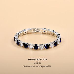 Fashion Tennis <b>Bracelet</b> Zinc Alloy Claw Setting Zircon Full Diamond Party Jewelry Women's <b>Bracelet</b> - Product Image 3