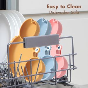 Platos de Silicona con Succión para Bebés y Niños Pequeños, Diseño Dividido, Juego de Cuchara y Tenedor, Libre de BPA, Platos y Utensilios para la Hora de Comer de los Niños - Product Image 4