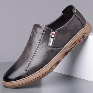 Mocassins à enfiler en cuir véritable à bout rond avec semelle souple en caoutchouc pour hommes – Idéals pour le travail et le quotidien - Product Image 3