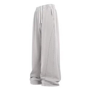 100 Cotton <strong>Mens</strong> Straight Leg Sweatpants Combed Cotton <strong>Loose</strong> <strong>Fit</strong> Casual Sports <strong>Joggers</strong> - Product Image 3