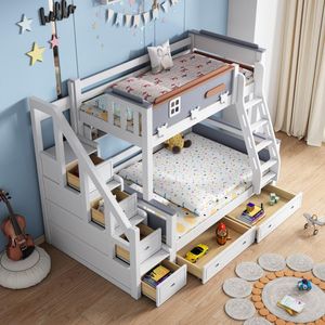 Détente Repos Escaliers confortables Armoire de <span class=keywords><strong>bureau</strong></span> en bois <span class=keywords><strong>Lit</strong></span> superposé pour enfants et étudiants - Product Image 2