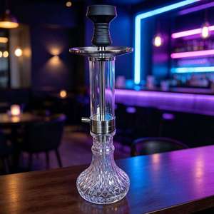 Cachimba de Vidrio Transparente Moderna con Base Metálica y Accesorios para Salón, Bar y Uso Doméstico - Product Image 6