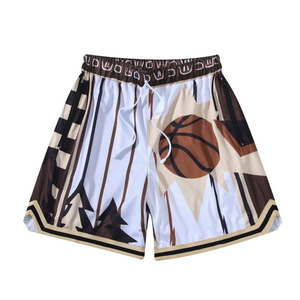 Short de basket-ball en polyester de haute qualité avec logo personnalisé OEM vente en gros Short de sport en maille avec poche pour hommes - Product Image 1
