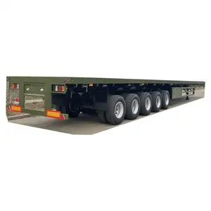 Multiple Axles 60 Ton Low Bed Trailer Semi Transport Heavy Duty Flat Bed Trailer For Sale